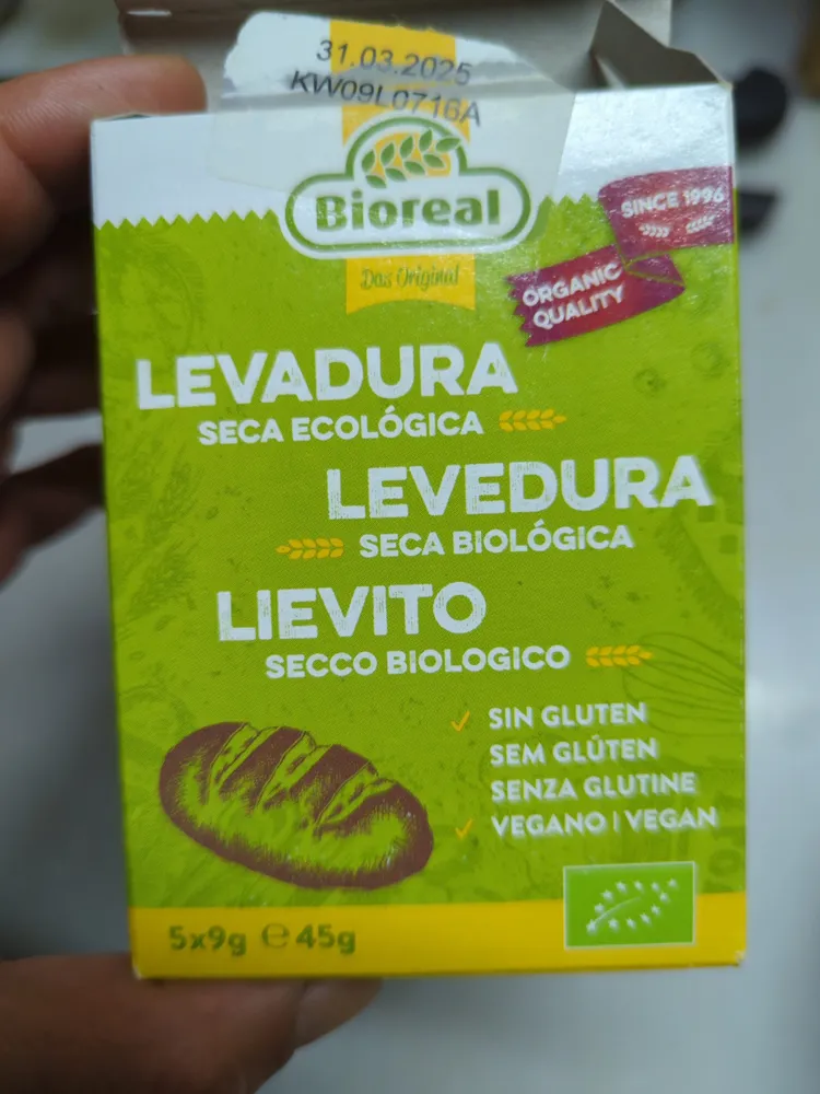 Levadura Activa Seca 5X9GR Bio - Bioreal