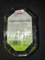 Schwarze Oliven ohne Stein eingelegt in Kräutern & Knoblauch