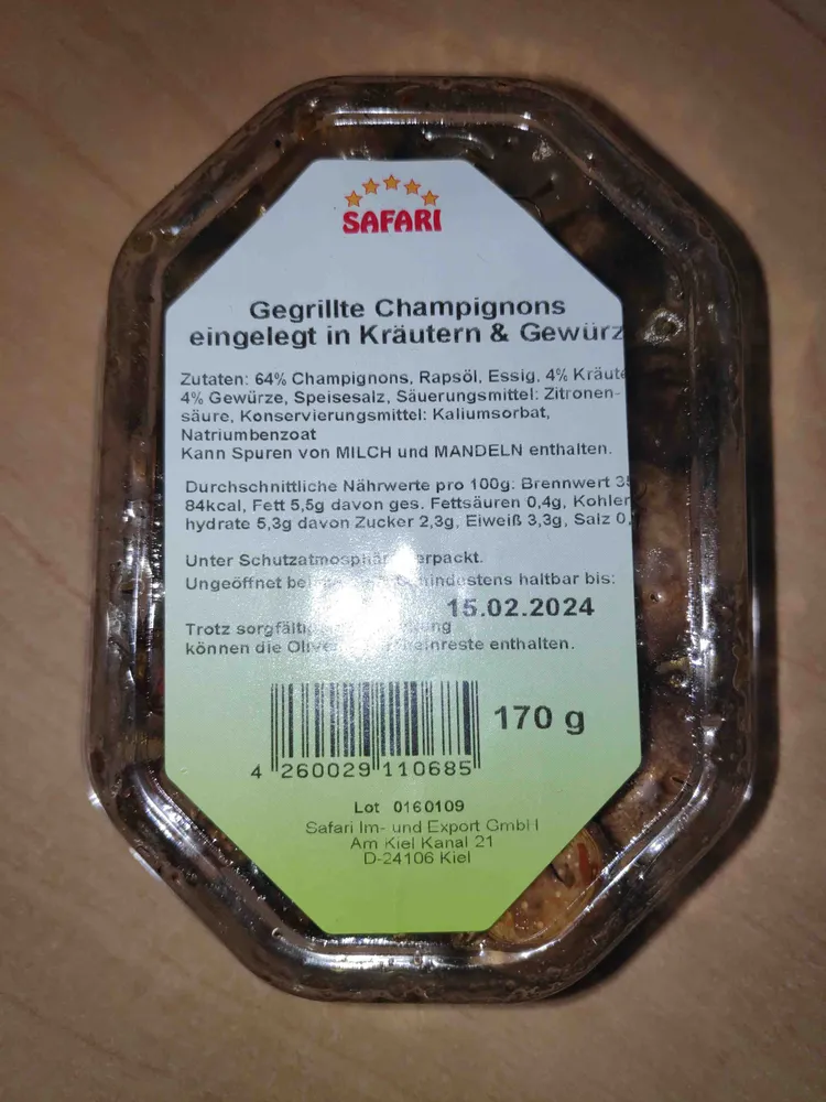 Gegrillte Champignons eingelegt in Kräutern & Gewürz