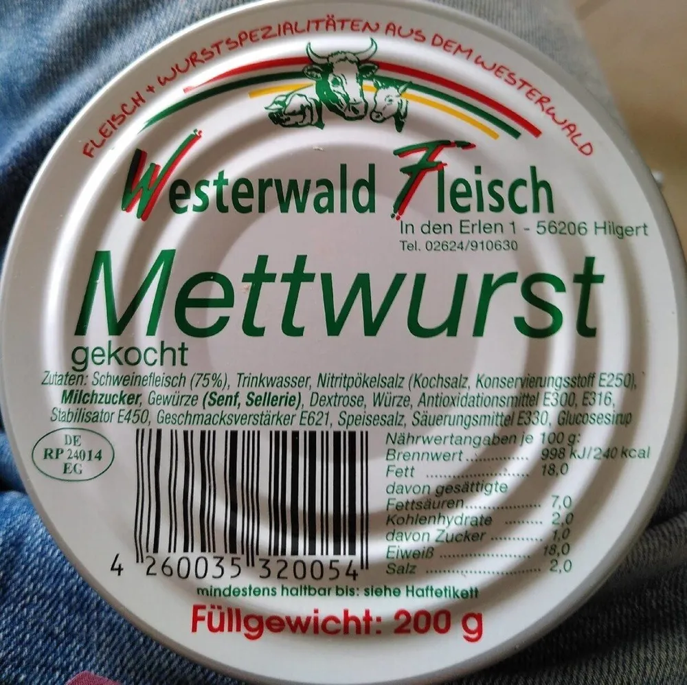 Mettwurst gekocht