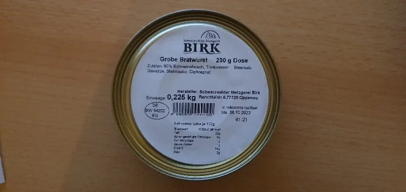 Bratwurst grob