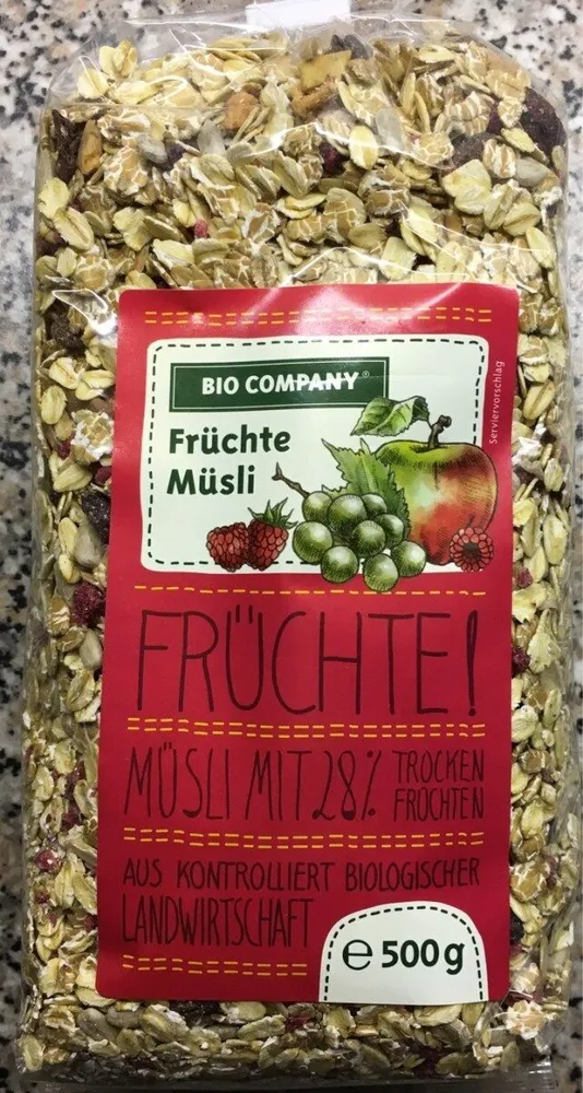 Früchte Müsli , Mit 28% Früchten