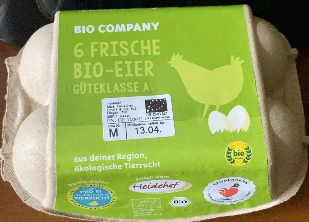 6 frische bio-eier