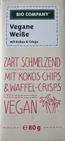 Vegane weiße mit Kokos und Waffel-Crisps