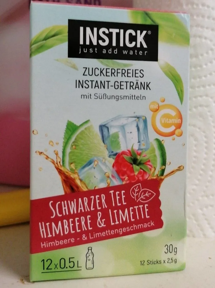 Instick schwarzer Tee Himbeere & Limette