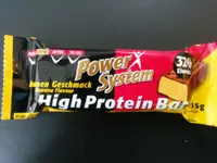 Power System High Protein Bar – Bananengeschmack 4260044260228 Eiweißriegel mit Vollmilchschokoladenüberzug und Vitaminen. Bananen Geschmack.