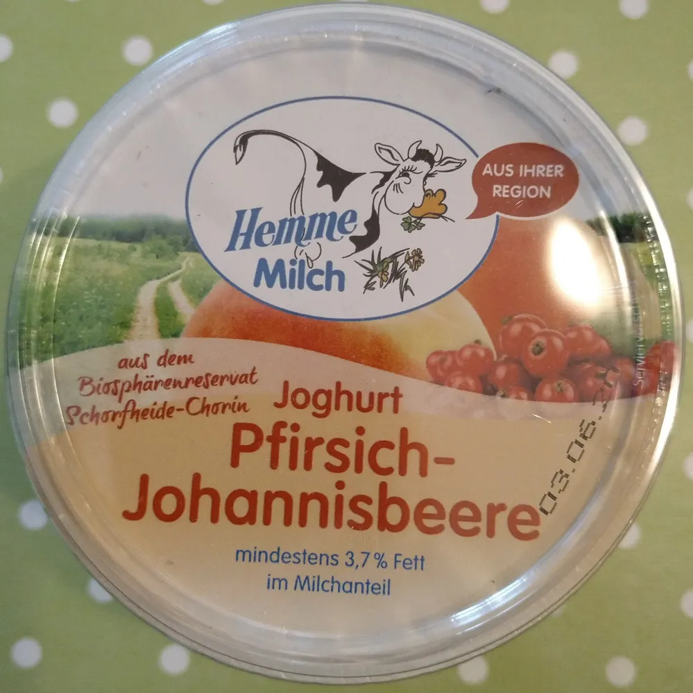 Joghurt Pfirsich-Johannisbeere