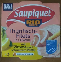Thunfisch-Filets in Olivenöl mit Zitrone und schwarzem Pfeffer