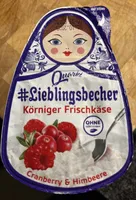 Körniger Frischkäse mit Cranberry- und Himbeerzubereitung