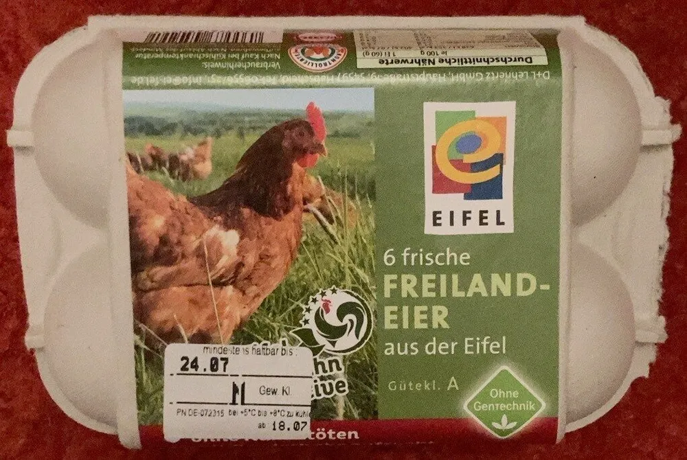 6 frische Freiland-Eier