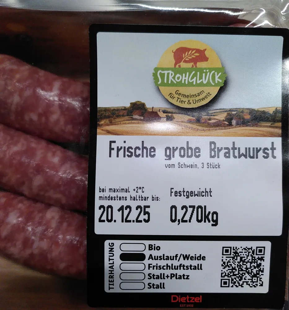 Frische grobe Bratwurst