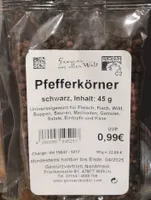 Pfefferkörner, schwarz