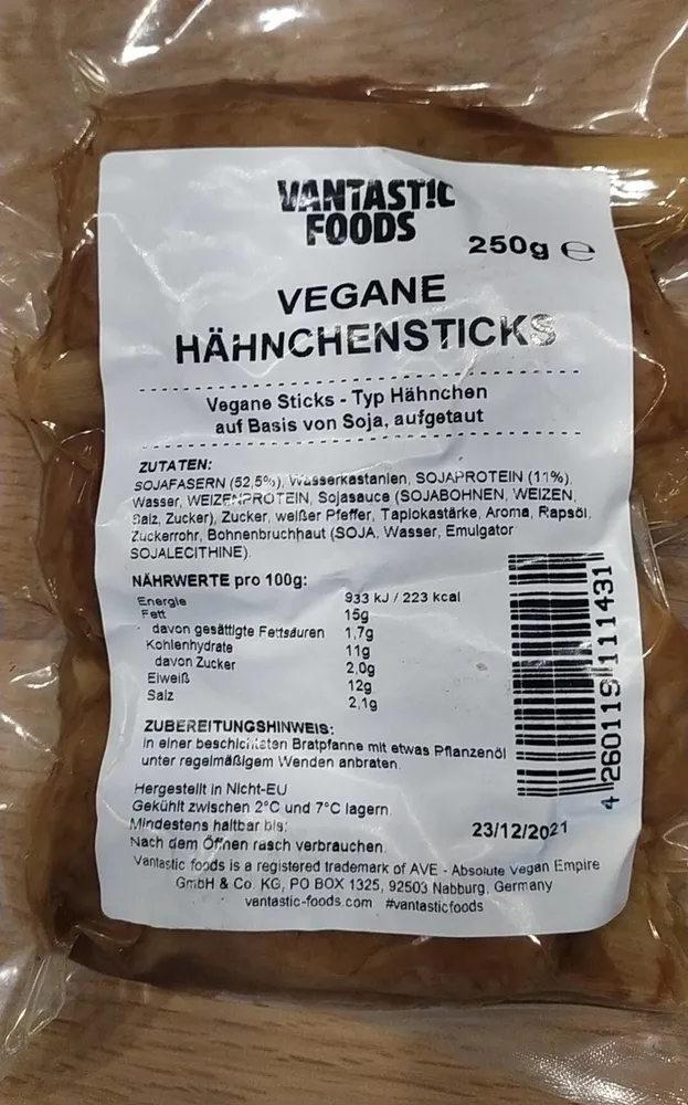 Bastoncini di pollo vegan