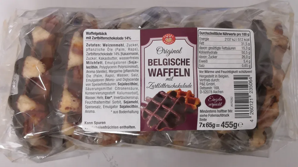 Belgische Waffeln mit Zartbitterschokolade