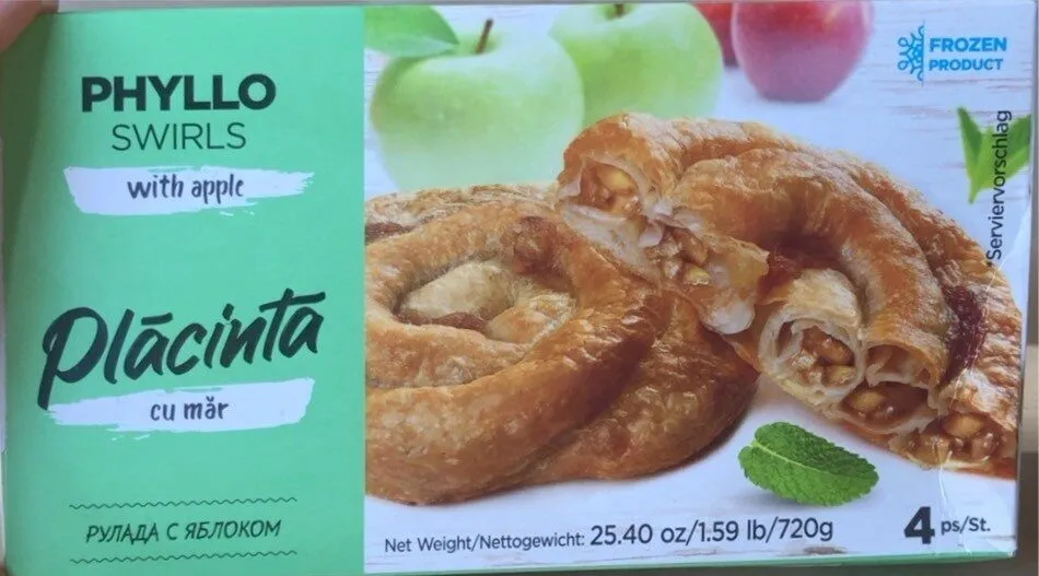 Phyllo swirls apple