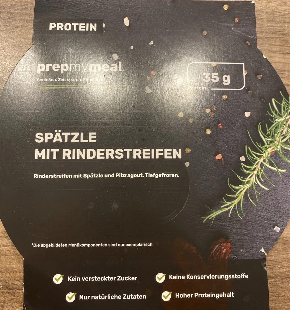 Spätzle mit Rinderstreifen