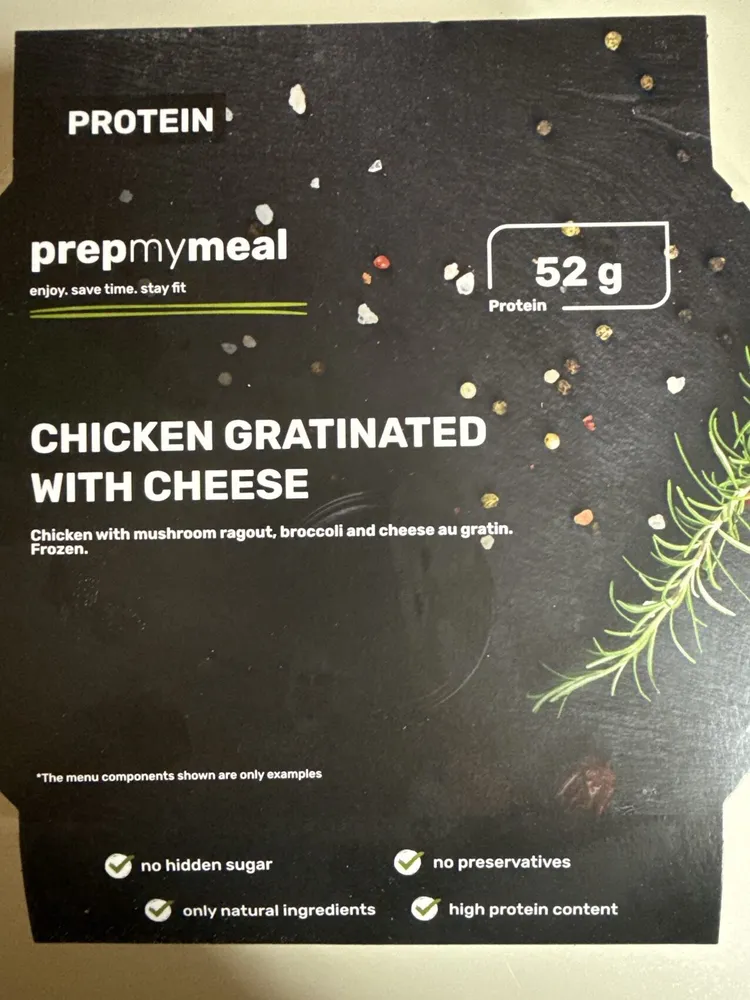 Chicken gratinated with cheese