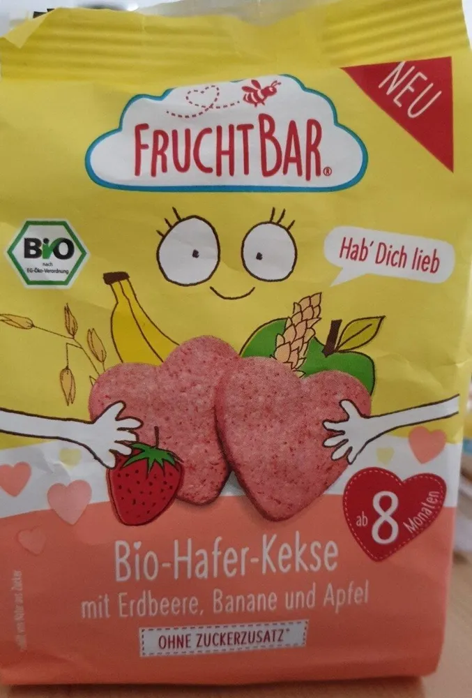 Hafer Kekse mit Erdbeeren Banane und Apfel (ab 8 Monaten)