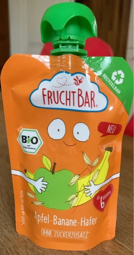 Apfel-Banane-Hafer Fruchtpüree