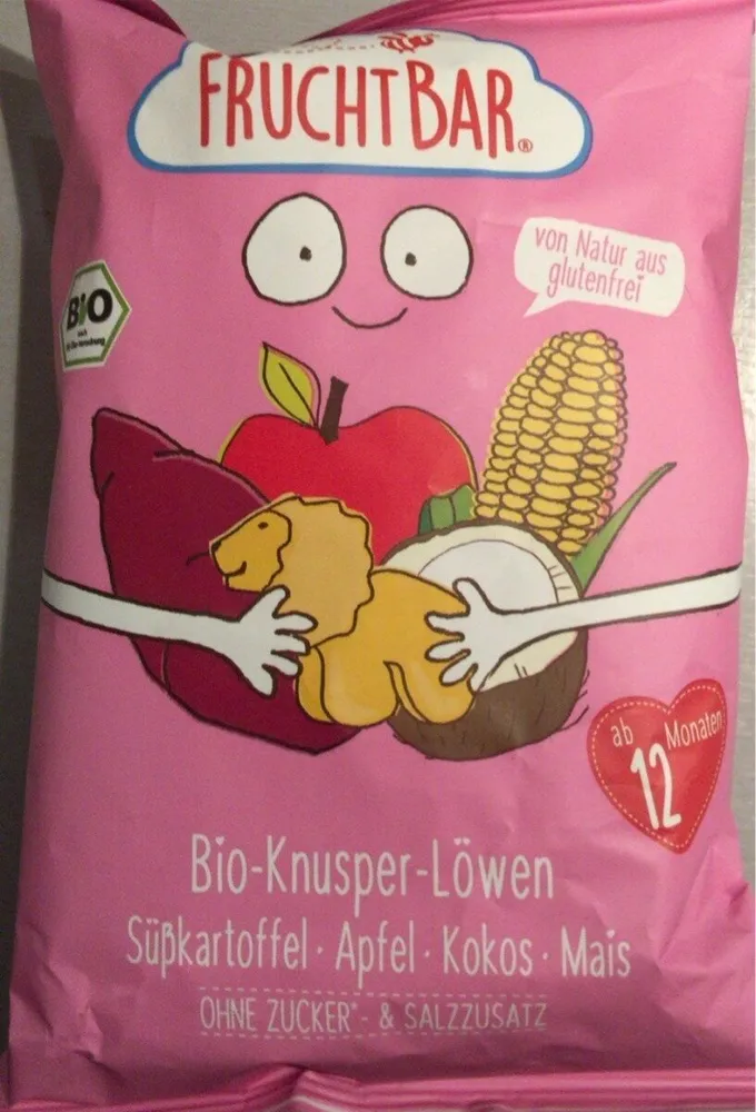 Bio-Knusper-Löwen Süßkartoffel · Apfel · Kokos · Mais