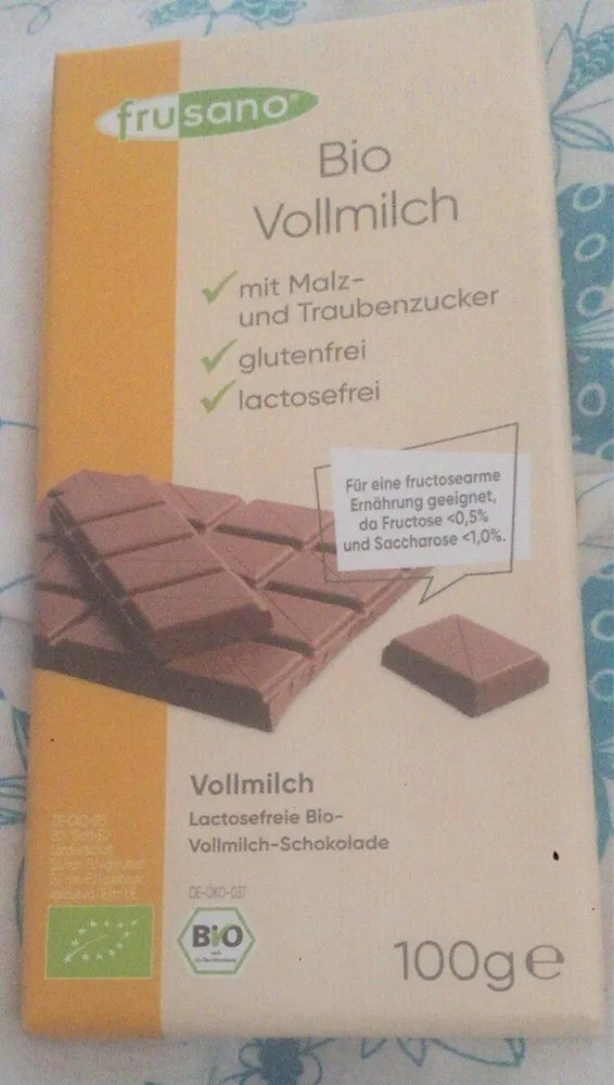 Frusano Bio Filita Vollmilchschokolade Fructosefrei