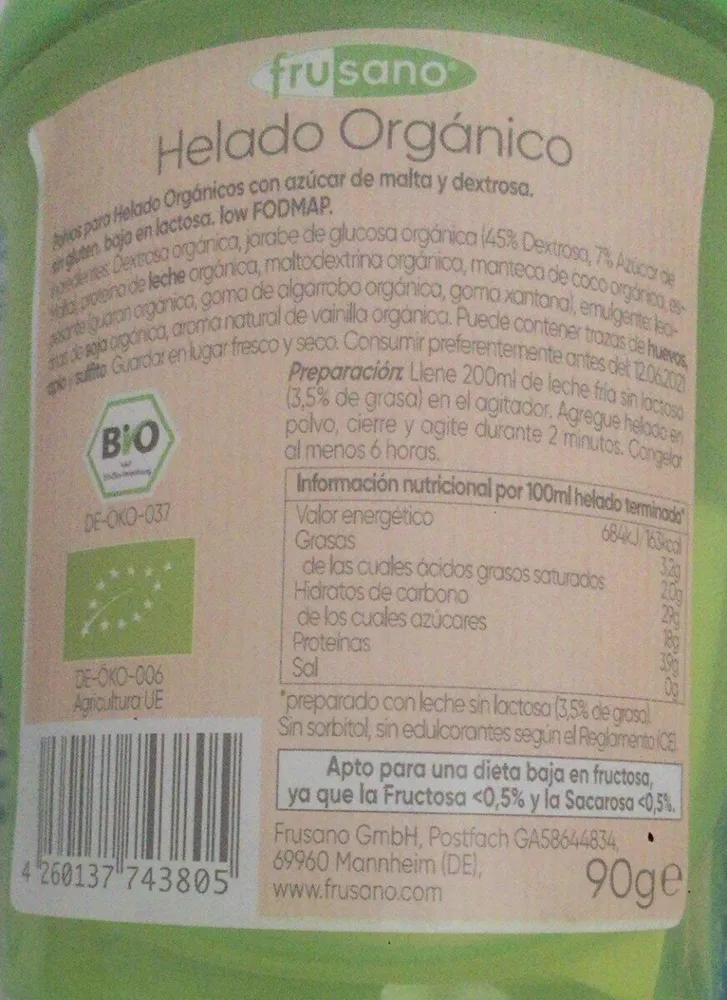Helado Orgánico