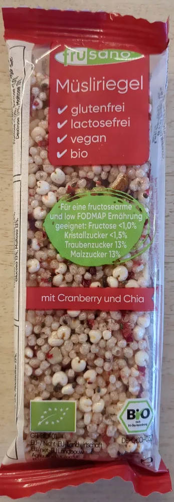 Müsliriegel mit Cranberry und Chia