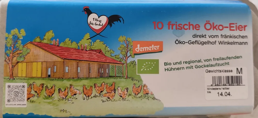 10 frische Öko-Eier