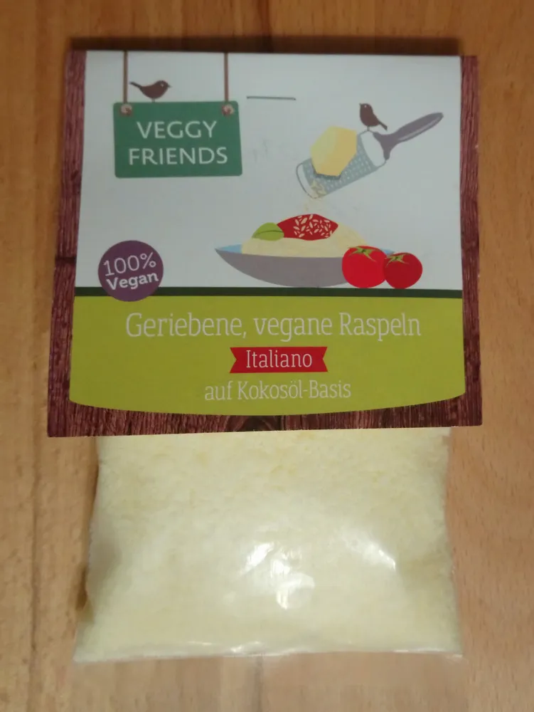 Geriebene, vegane Raspeln Italiano auf Kokosöl-Basis