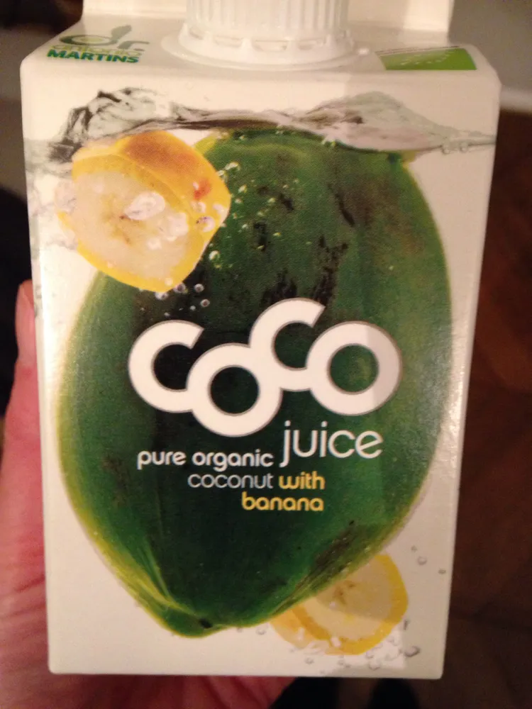 Coco juice pure organic coconut with banana
