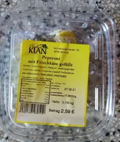 Peperoni mit Frischkäse gefüllt