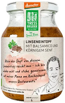 Linseneintopf mit Balsamico und körnigem Senf