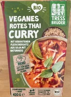Tress Brüder Veganes Rotes Thai Curry 4260189684132 Veganes Gemüsecurry mit Soja-Freischalternative und Naturreis