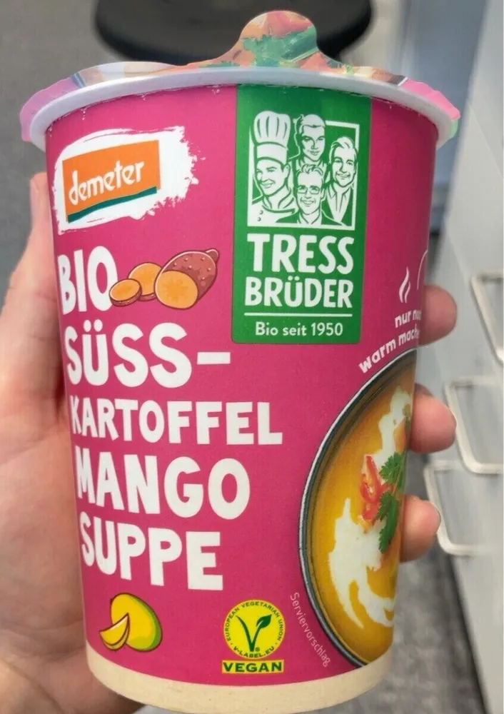 Bio suss-kartoffel mango suppe