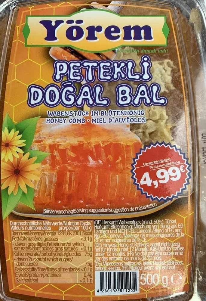 Petekli dogal bal