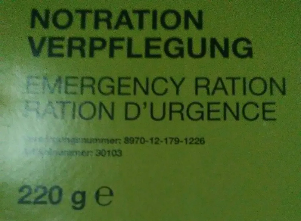 BW-Notration Verpflegung