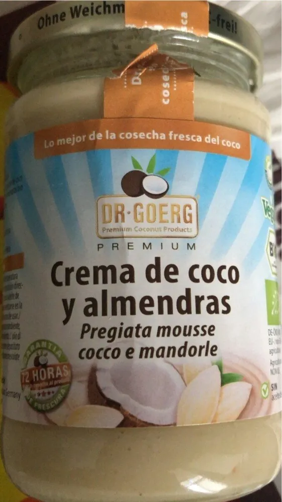 Crema de coco y almendras