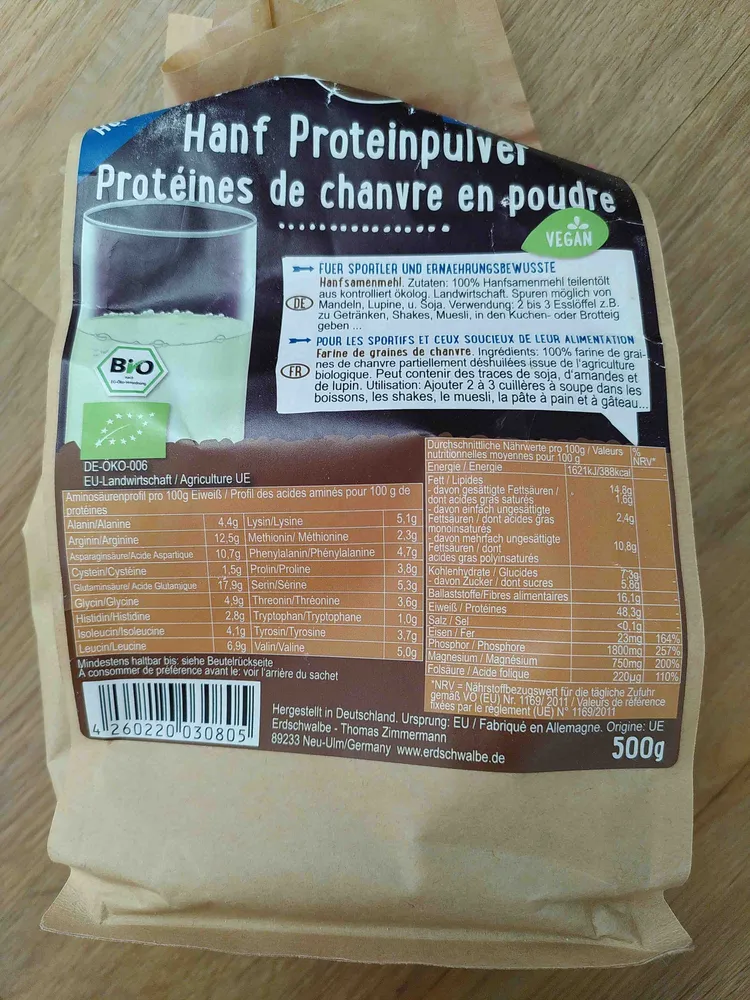 Hanf Proteinpulver