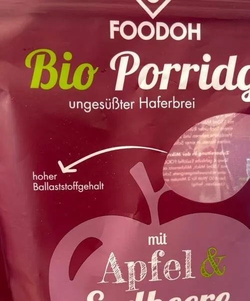 Bio Porridge Apfel Erdbeere