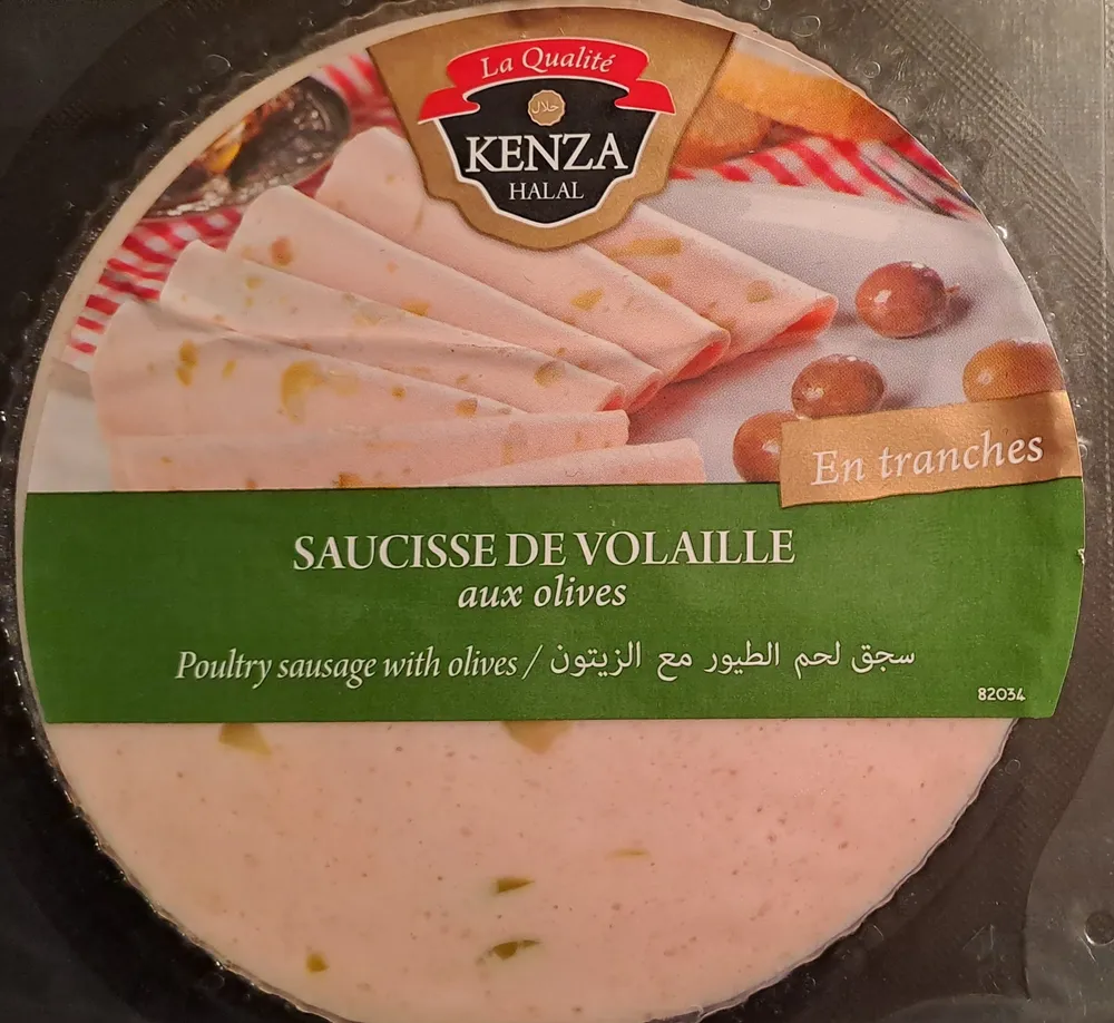 Saucisse de volaille aux olives en tranches