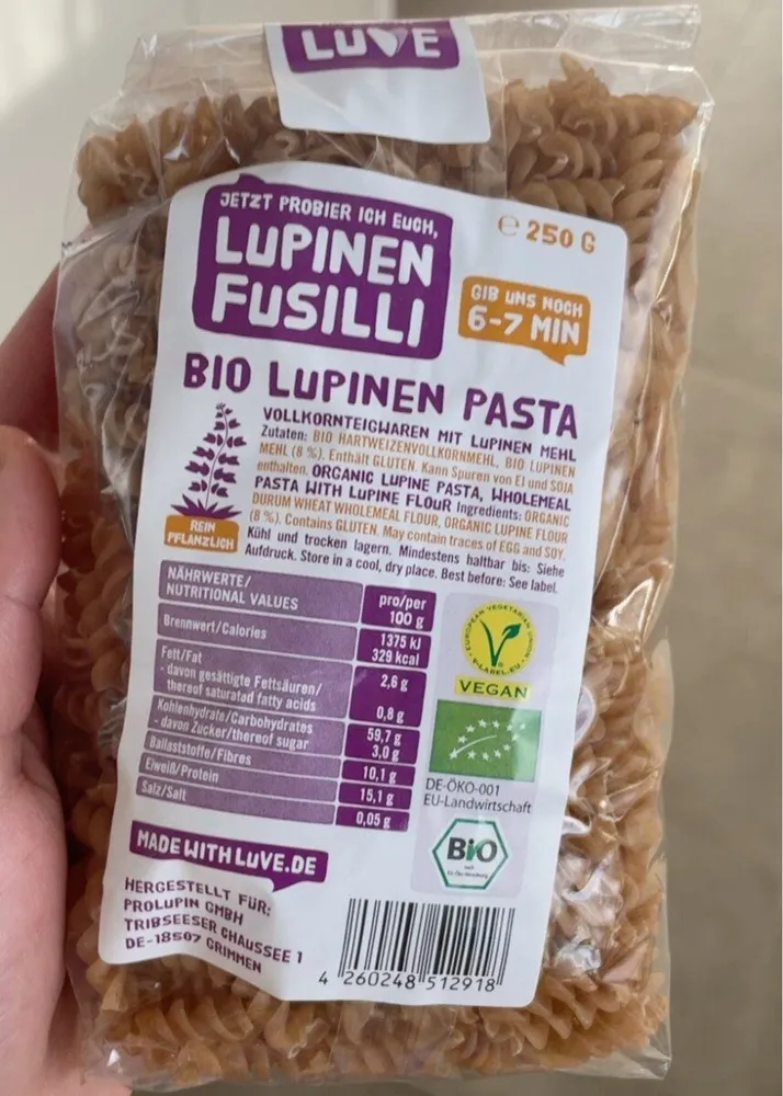 Bio Lupinen Pasta