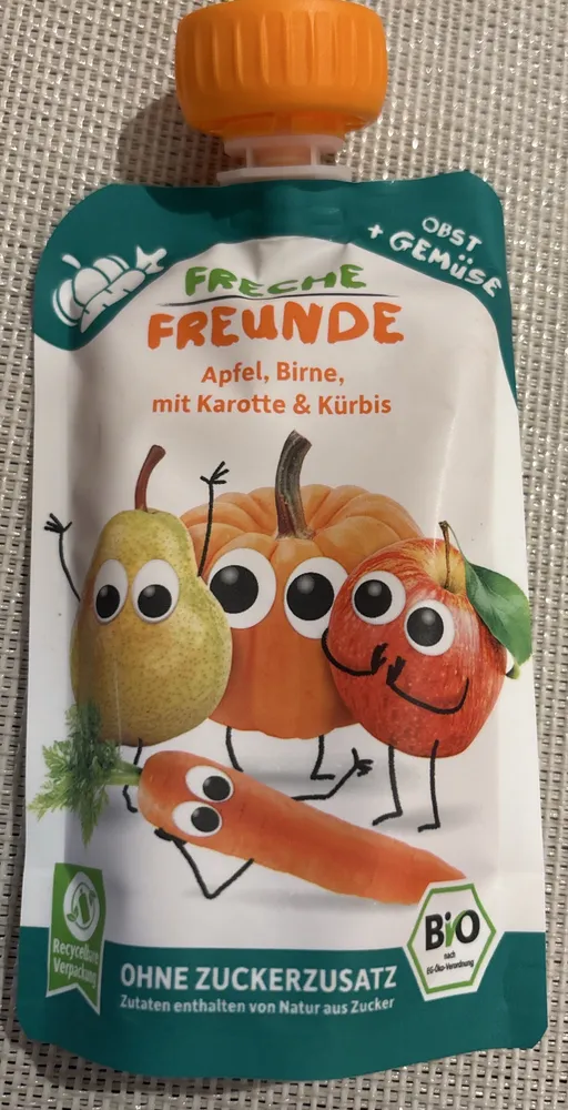 Apfel, Birne, mit Karotte & Kürbis