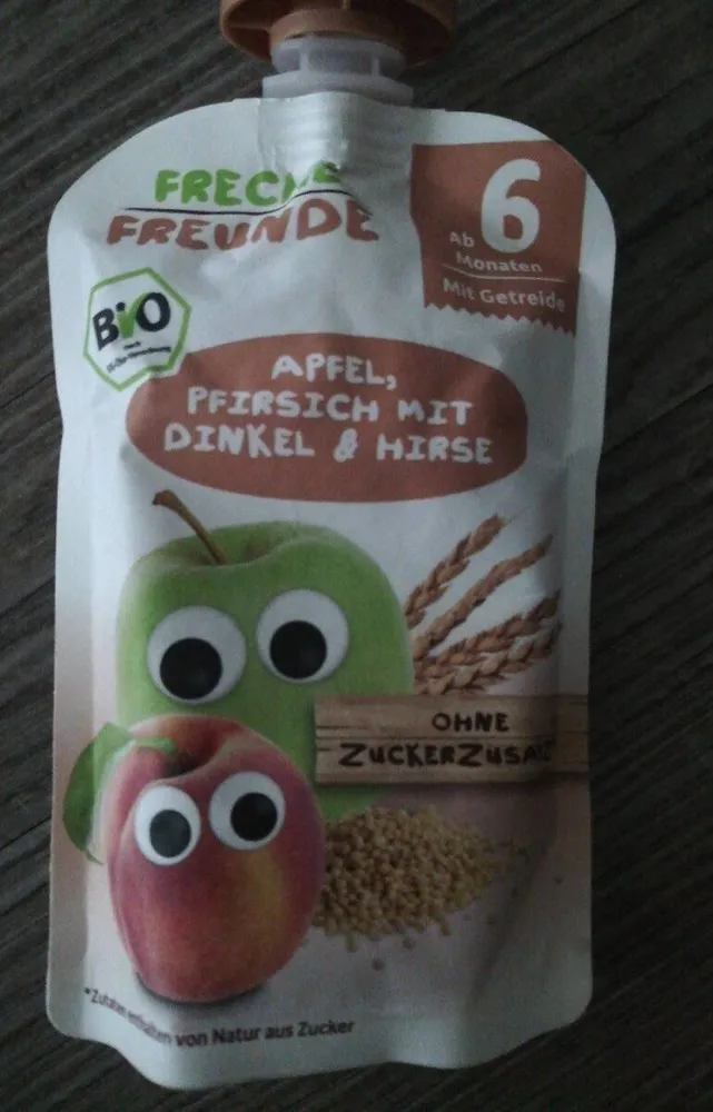 Apfel, Pfirsich mit Dinkel & Hirse