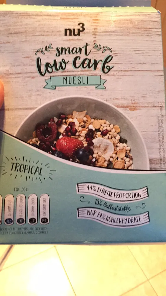Nu3 Smart Low Carb Müsli, Tropical, 3 X