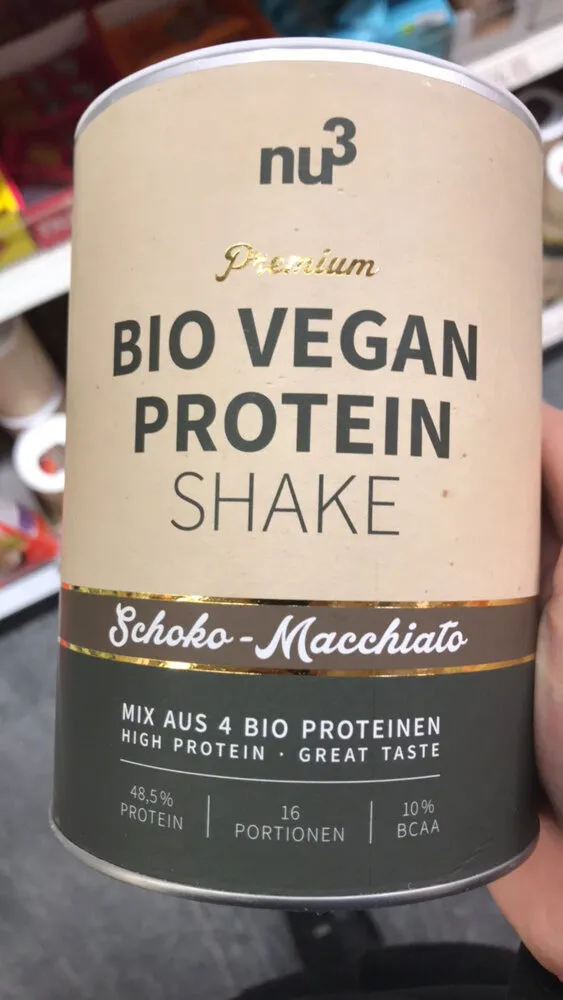 Nu3 Bio Vegan Protein Shake, Schoko-macchiato, Pulver