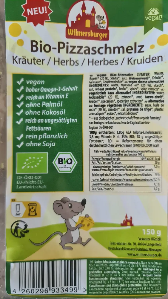 Bio-Pizzaschmelz Kräuter