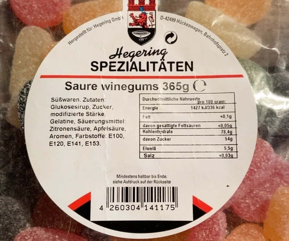 Saure Weingummies
