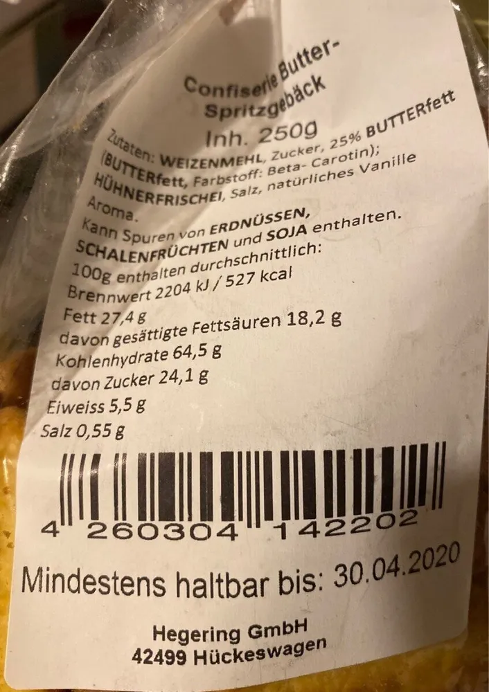 Confiserie Butter - Spritzgebäck