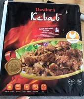 Kebab de poulet découpé
