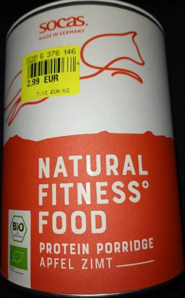Natural fitness food proteine porridge appel zimt